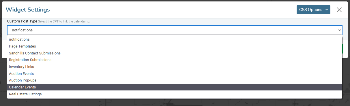 Add the Calendar widget 